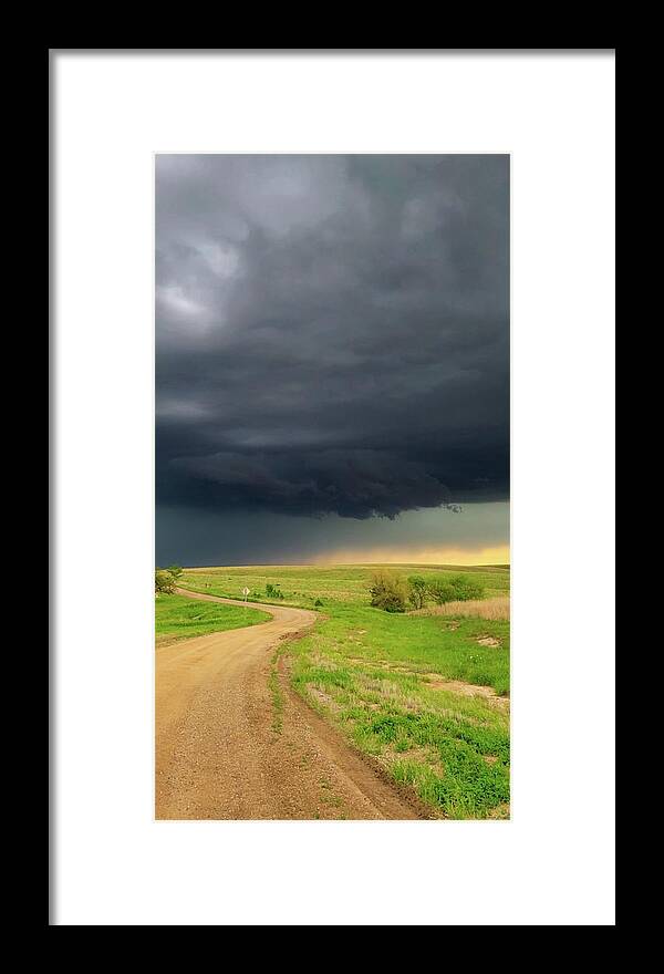 Storm Framed Print featuring the photograph Storm Near Ellsworth, Kansas 5/26/21 by Ally White
