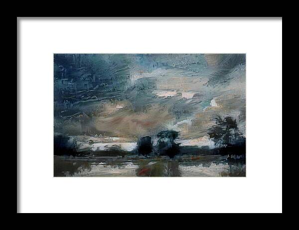 *db Framed Print featuring the digital art Storm over Thailand abstract landscape by Jeremy Holton