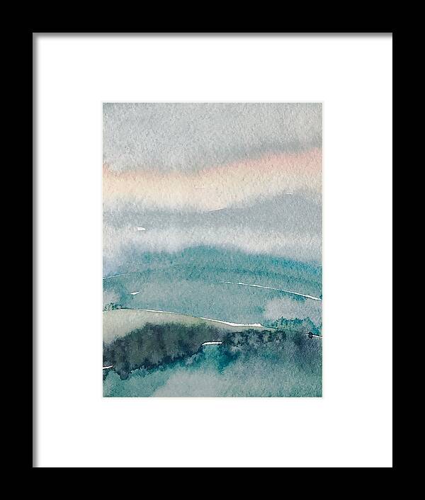 Blue Framed Print featuring the painting Storm Over Topanga by Luisa Millicent