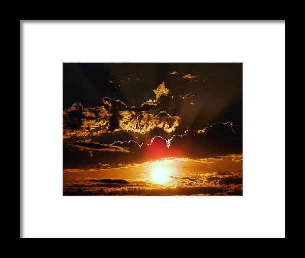Sunset Framed Print featuring the photograph Storms a'brewin by Judy Stepanian