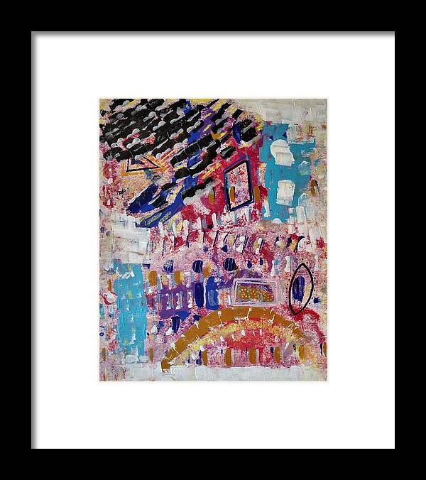Weather Framed Print featuring the painting Stormy Day at the Carnival by Pam O'Mara