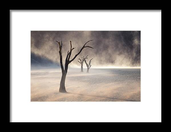 Deadvlei Framed Print featuring the photograph Stormy Deadvlei by Peter Boehringer