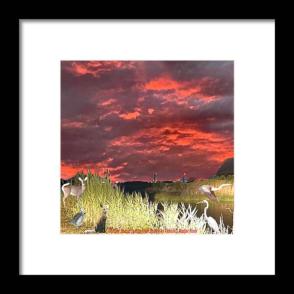 Stormy Framed Print featuring the photograph Stormy Sunset Indian River Bridge by Fabiola L Nadjar Fiore