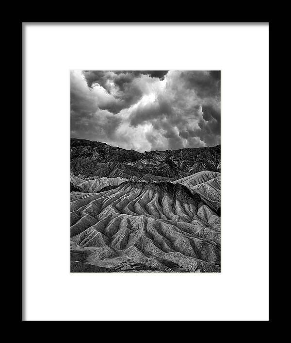 Landscape Framed Print featuring the photograph Stormy Zabriskie Point by Romeo Victor