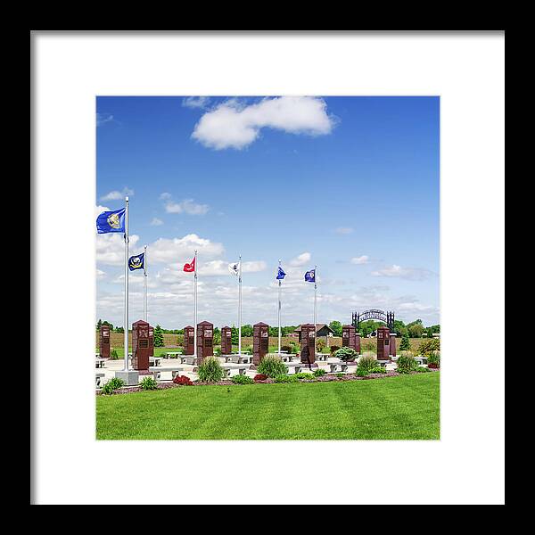  Framed Print featuring the photograph Stoughton veterans memorial - multi panel composite 3 of 3 by Peter Herman