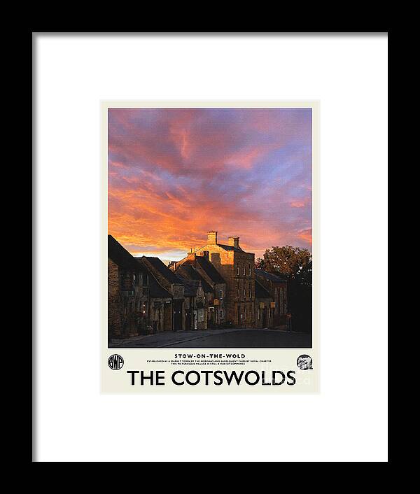 Sunset Framed Print featuring the photograph Stow-on-the-Wold Cotswolds Railway Poster by Brian Watt