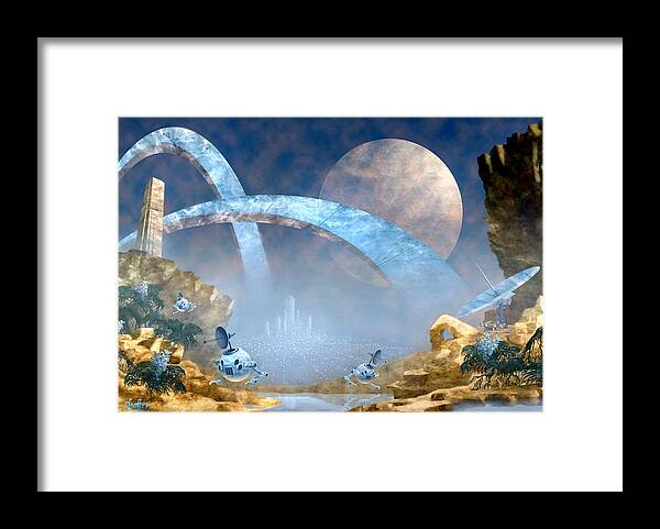 Strange Planet Framed Print featuring the digital art Strange Planet by Curtiss Shaffer