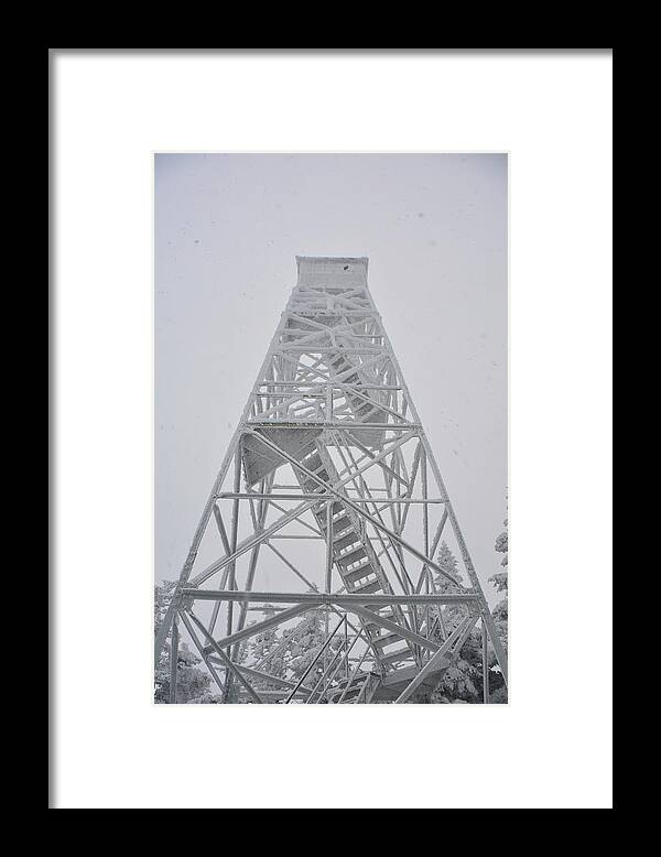 Stratton Fire Tower Incased In Snow Framed Print featuring the photograph Stratton Fire Tower Incased in Snow 2 by Raymond Salani III