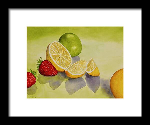 Kim Mcclinton Framed Print featuring the painting Strawberry Lemonade by Kim McClinton