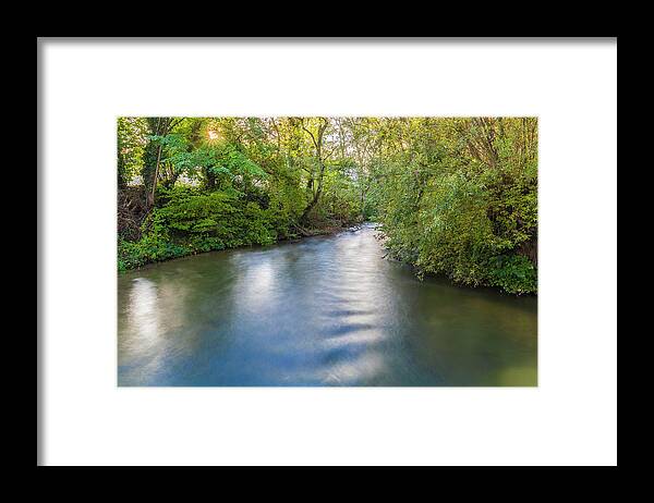 Stream Framed Print featuring the photograph Stream with smooth water by Fabiano Di Paolo