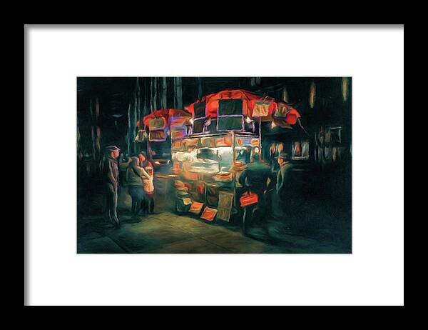 Street Eats Framed Print featuring the digital art Street Eats by Susan Maxwell Schmidt
