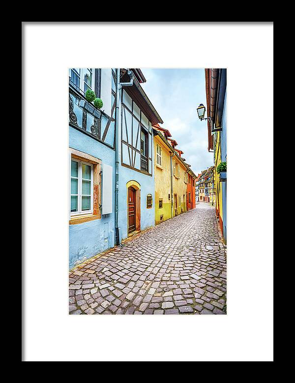 Alsace Framed Print featuring the photograph Street of Alsace, Colmar by Stefano Orazzini