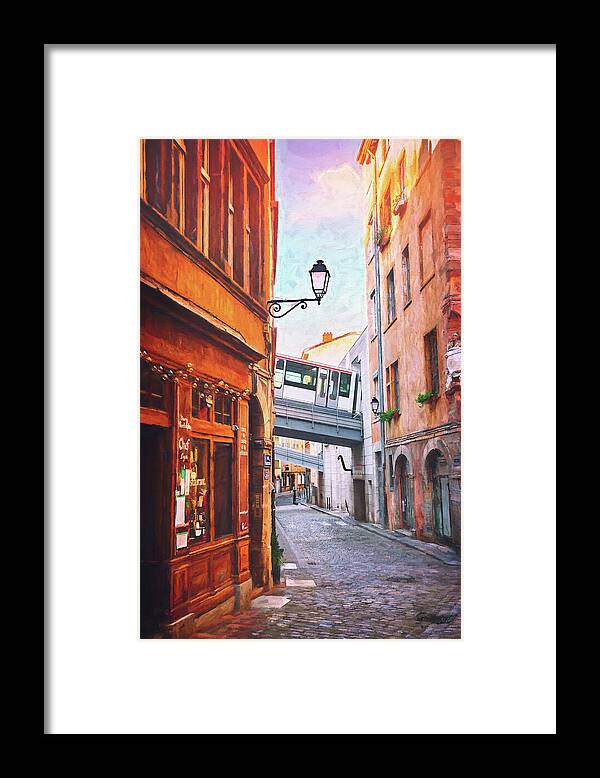 Lyon Framed Print featuring the photograph Street Scenes of Vieux Lyon France by Carol Japp