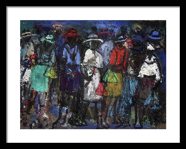 Soweto Framed Print featuring the painting Street Talk by Joe Maseko