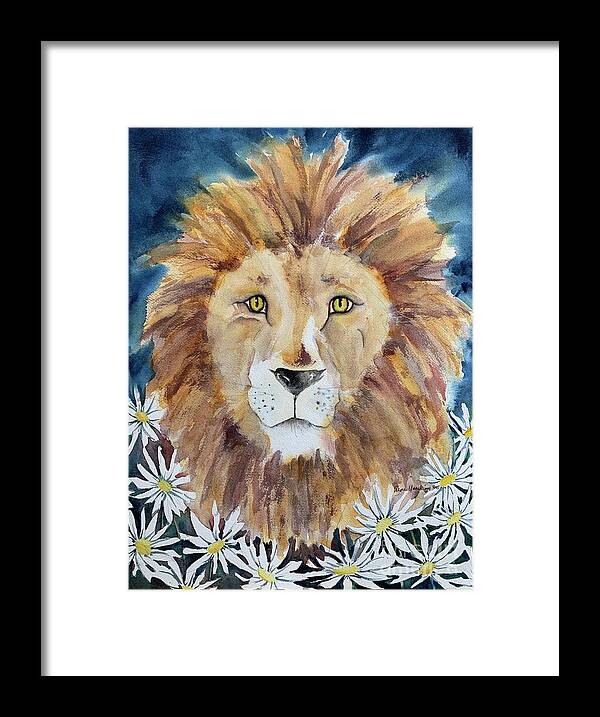 Lion Framed Print featuring the painting Strength by Liana Yarckin