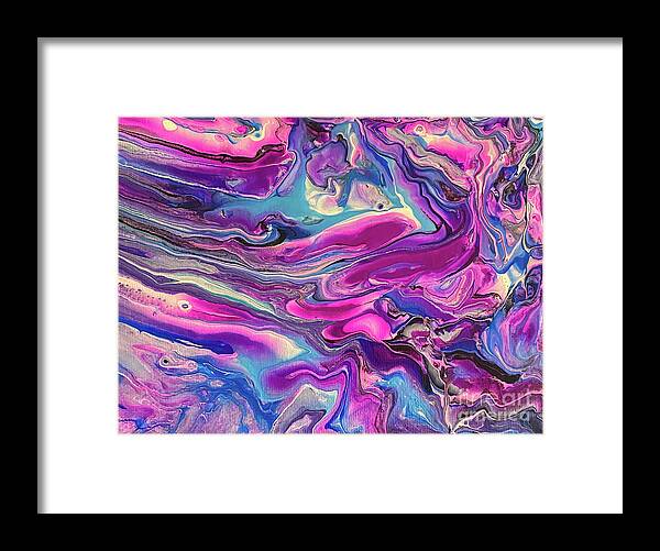 Purple Framed Print featuring the painting Stretch by Lisa Neuman