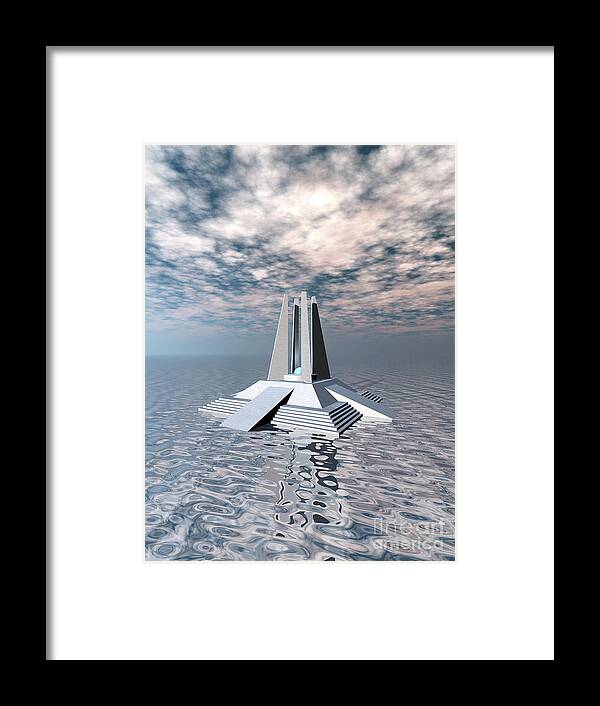 Atlantis Framed Print featuring the digital art Structural Tower of Atlantis by Phil Perkins