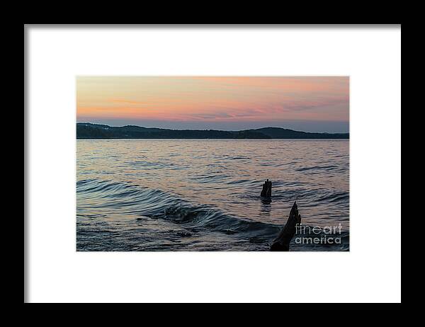 Table Rock Lake Framed Print featuring the photograph Subtle Sunset Over Table Rock Lake by Jennifer White