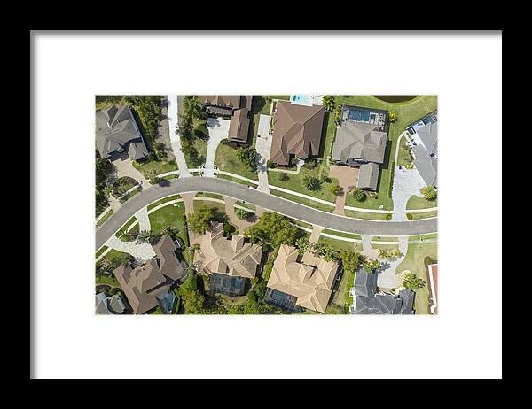 Suburb Framed Print featuring the photograph Suburban homes photo by Blake Callahan
