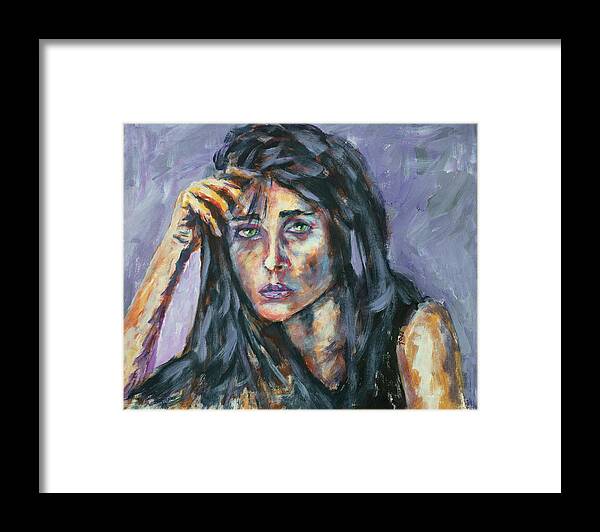 Portrait Framed Print featuring the painting Suffering by Mark Ross