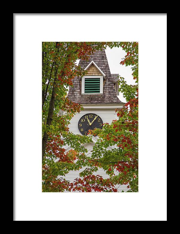 Sugar Framed Print featuring the photograph Sugar Hill Autumn Meeting House by White Mountain Images