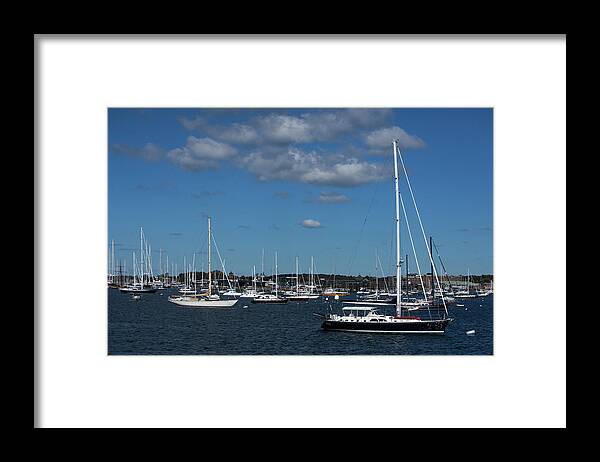 Newport Harbor Framed Print featuring the photograph Summer at the Harbor by Karol Livote
