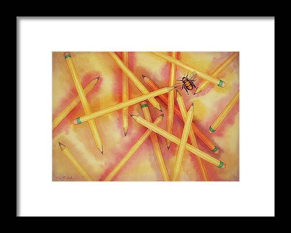 Kim Mcclinton Framed Print featuring the painting Summer Bee Gone by Kim McClinton