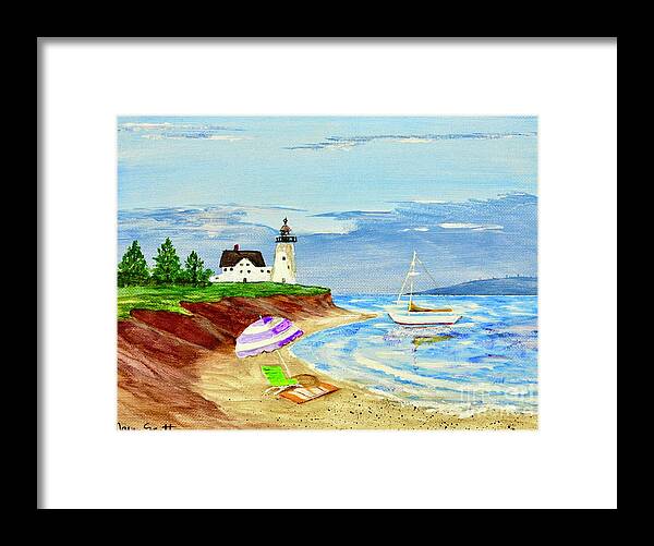 Boat Framed Print featuring the painting Summer Break by Mary Scott