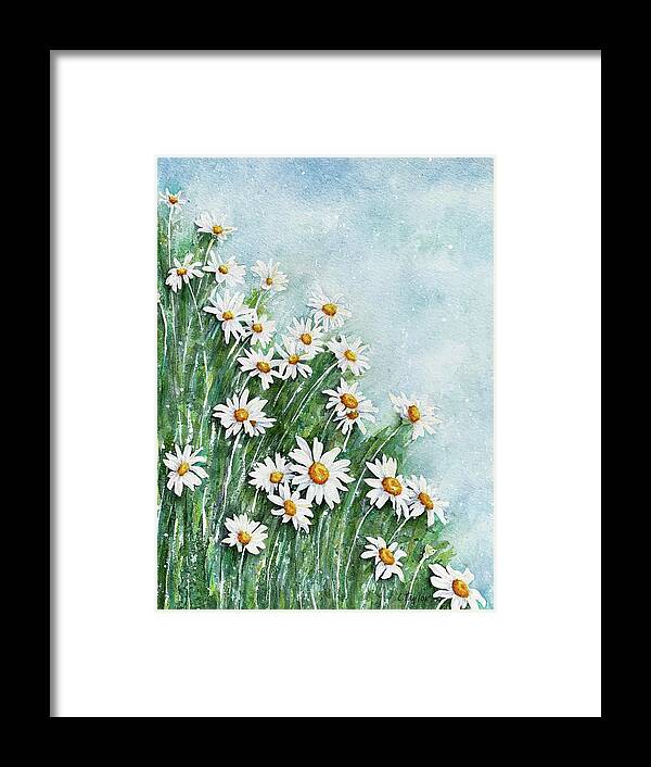 Daisies Framed Print featuring the painting Summer Breeze by Lori Taylor