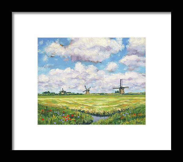 Holland Framed Print featuring the painting Summer Day in Holland by Maria Meester
