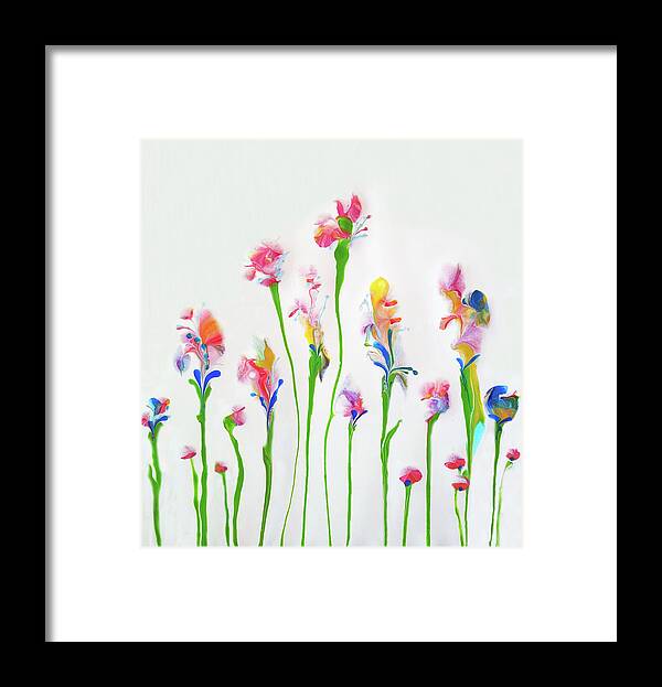 Colorful Framed Print featuring the painting Summer Flowers by Deborah Erlandson