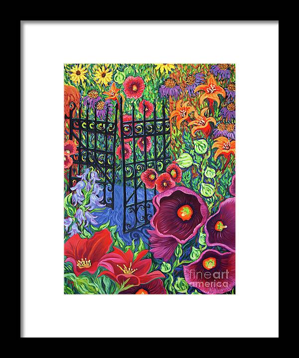 Southwest Flowers Framed Print featuring the painting Summer Gate by Cathy Carey