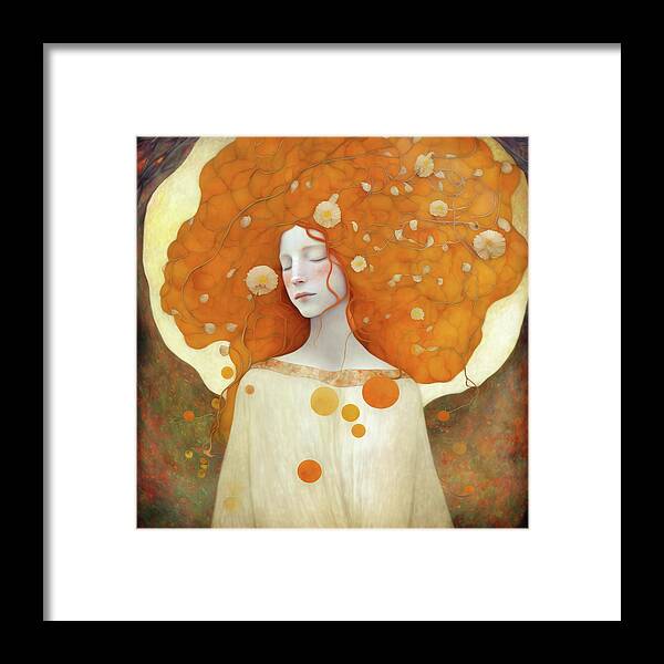 Woman Framed Print featuring the mixed media Summer Girl by Jacky Gerritsen