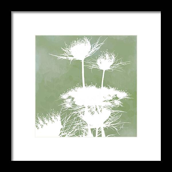 Wildflower Framed Print featuring the digital art Summer Lace Silhouette by Gina Harrison
