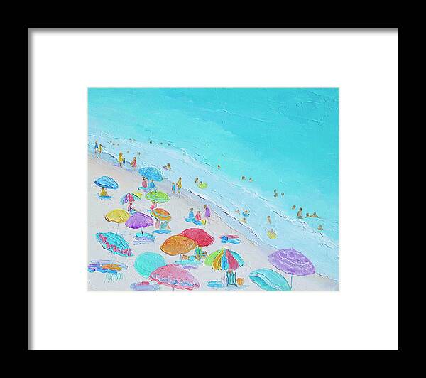 Beach Framed Print featuring the painting Summer Love, beach scene by Jan Matson