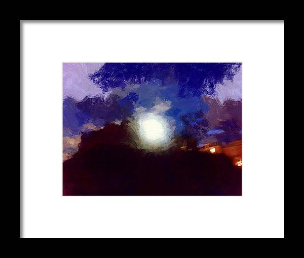 Sky Framed Print featuring the mixed media Summer Moon by Christopher Reed