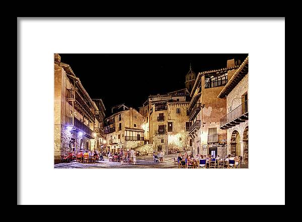 Albarracin Framed Print featuring the photograph Summer Night in Albarracin Spain by Weston Westmoreland