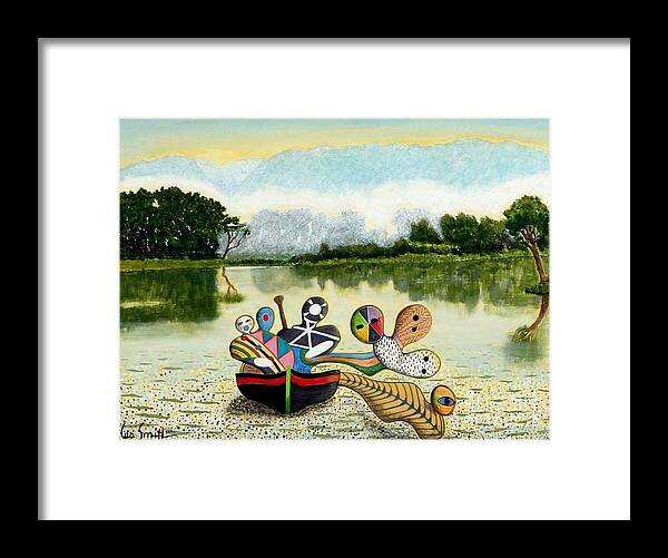 Water Framed Print featuring the painting Summer People by Leo Smith