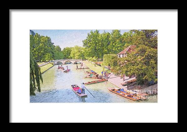 Cambridge Framed Print featuring the photograph Summer Punt Rides On The River Cam, Cambridge, UK by Philip Preston