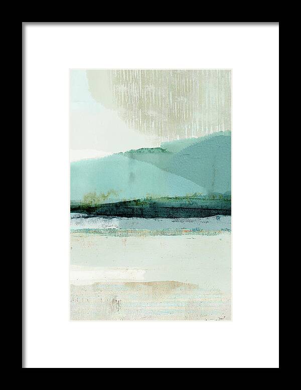 Abstract Framed Print featuring the painting Summer Rain I by Flora Kouta