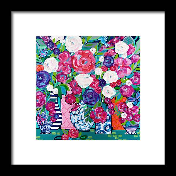 Flowers Framed Print featuring the painting Summer Soiree by Beth Ann Scott