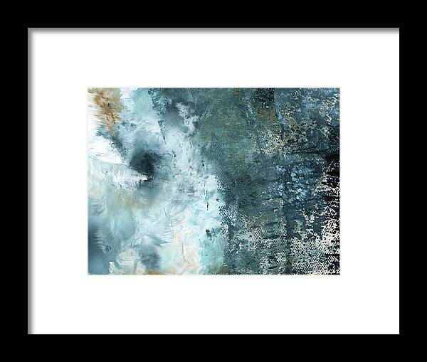 Abstract Framed Print featuring the painting Summer Storm- Abstract Art by Linda Woods by Linda Woods