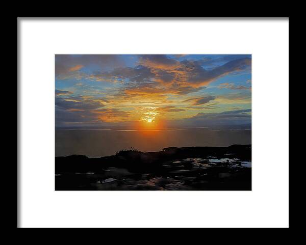 Cadillac Mountain Framed Print featuring the photograph Summer Sunset From Cadillac Mountain by Stephen Vecchiotti