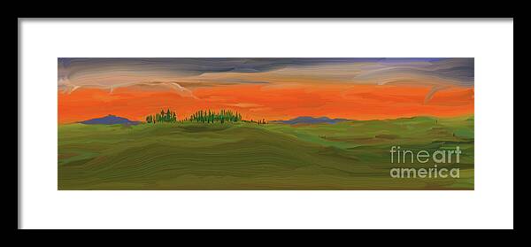 Sunset Framed Print featuring the digital art Summer Sunset Painting by Kae Cheatham
