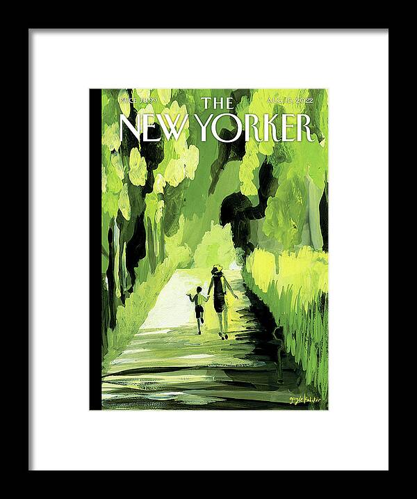 150025 Framed Print featuring the painting Summer Walk by Gayle Kabaker