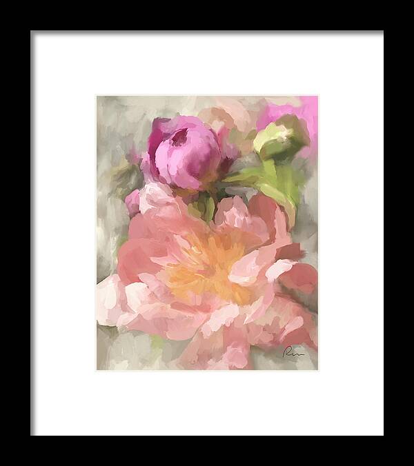 Flowers Framed Print featuring the digital art Summertime Blooms 02-Ramona Murdock Art by Ramona Murdock