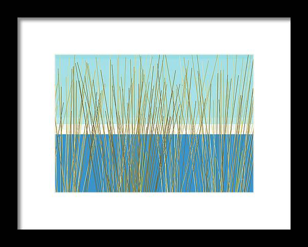 Summertime Blues Framed Print featuring the digital art Summertime Blues by Val Arie