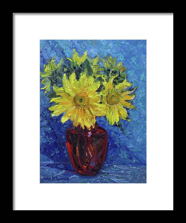 Flower Framed Print featuring the painting Sun Flower by John McCormick