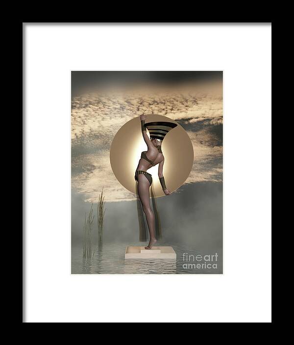Sun Goddess Framed Print featuring the digital art Sun Goddess Art Deco by Shanina Conway