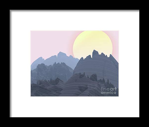 Imagination Framed Print featuring the digital art Sun Mountain by Phil Perkins